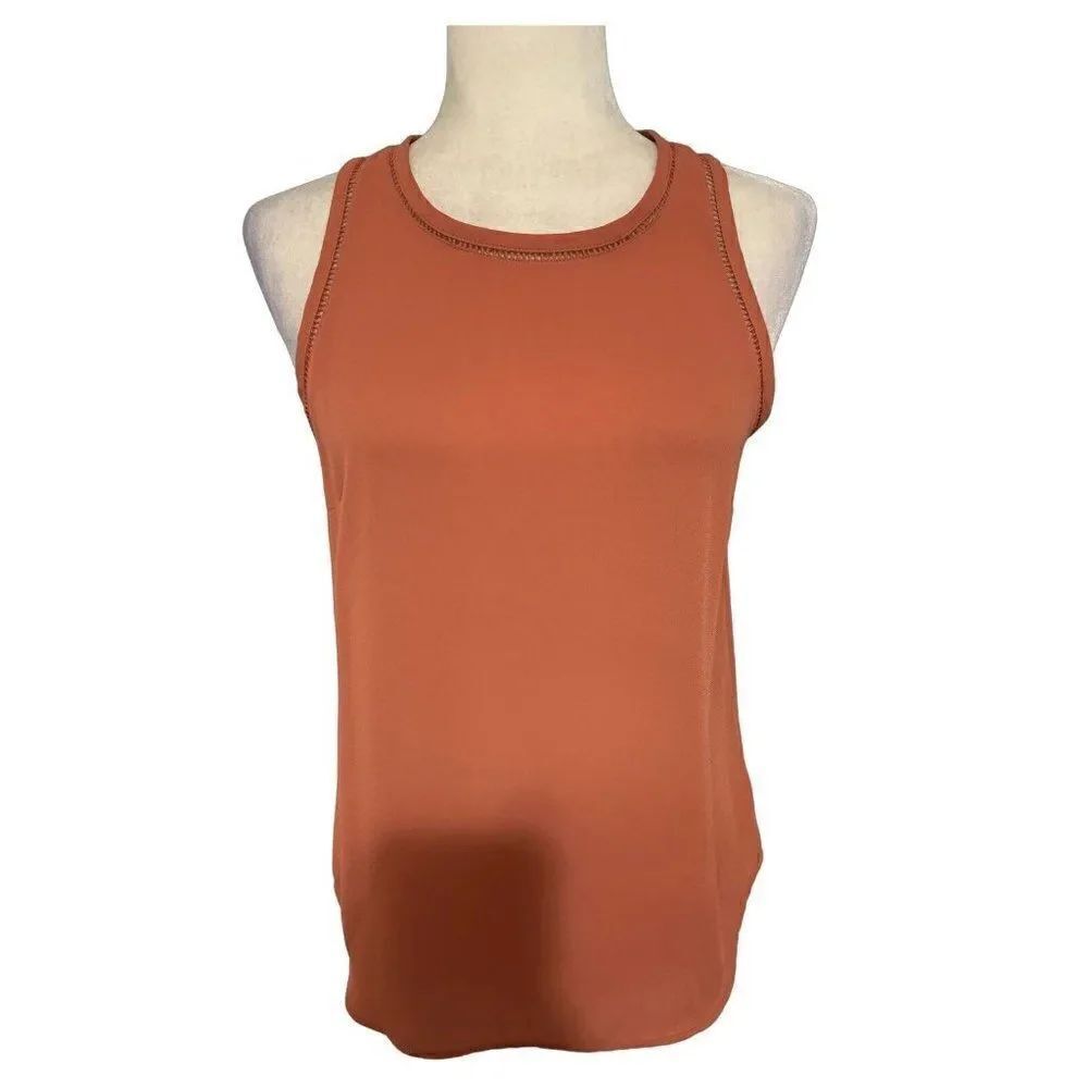 j crew womens deep peach brown tank top blouse 2 xs